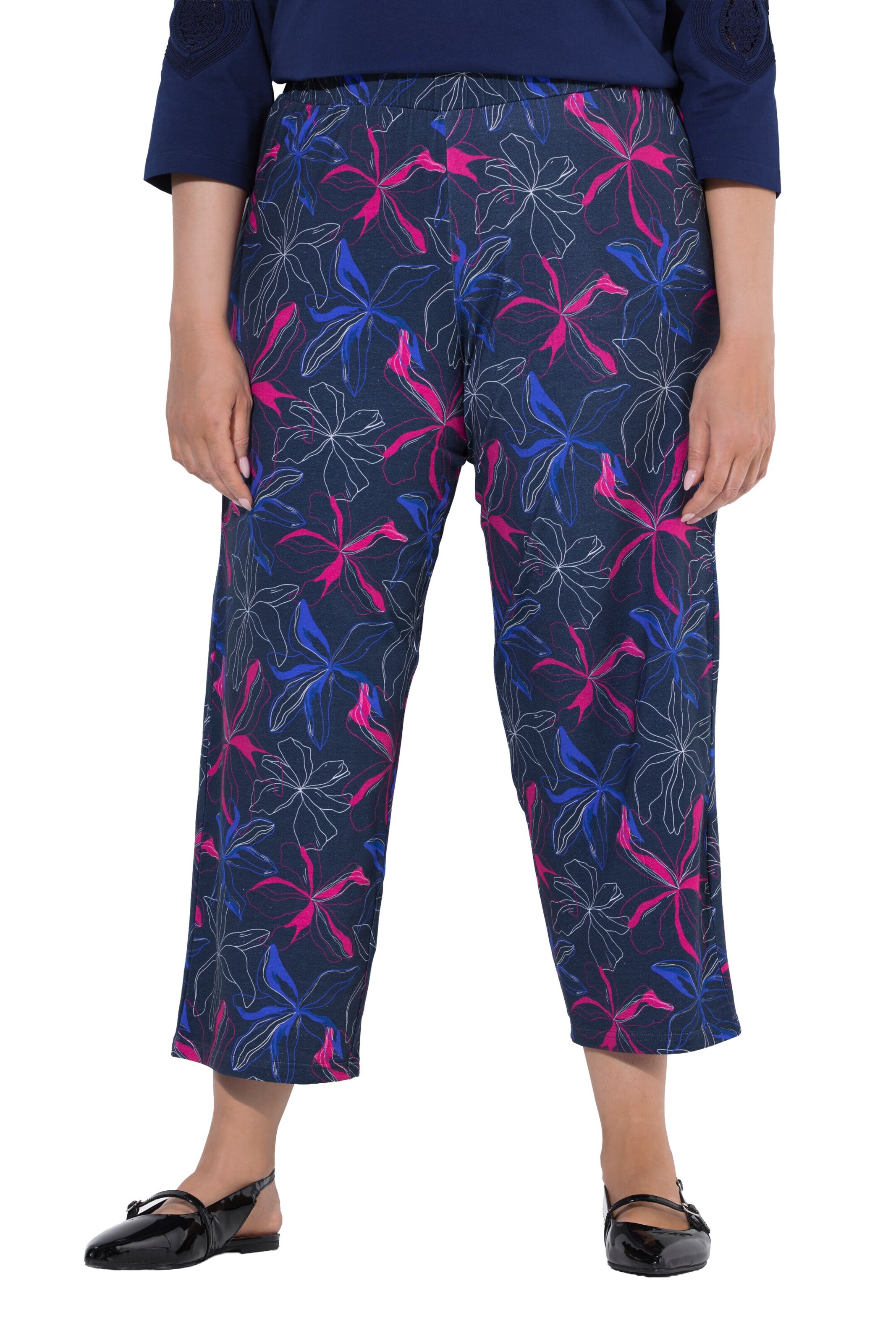 Ulla Popken Regular Broek in Blauw: voorkant