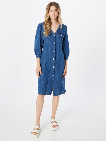 Robe-chemise 'Vega' Global Funk en bleu : devant