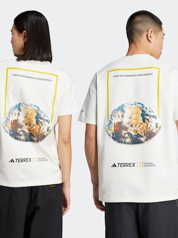 ADIDAS TERREX Функциональная футболка 'National Geographic' в Белый
