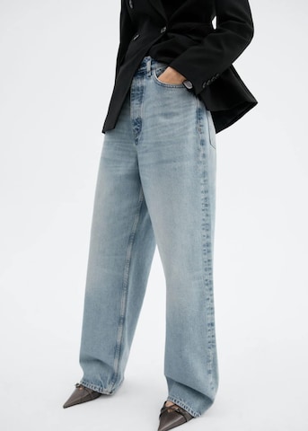 Wide leg Jeans 'Ari' de la MANGO pe albastru: față