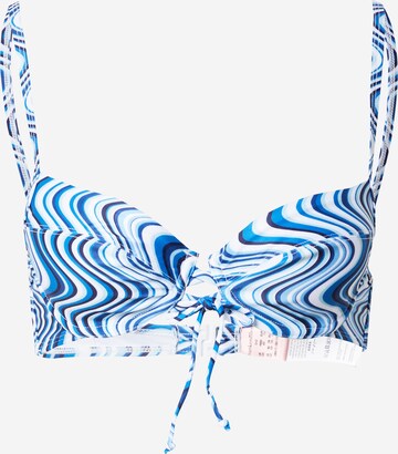 Hunkemöller חולצה-חזייה ביקיני חלק עליון 'Hvar' בכחול: מלפנים