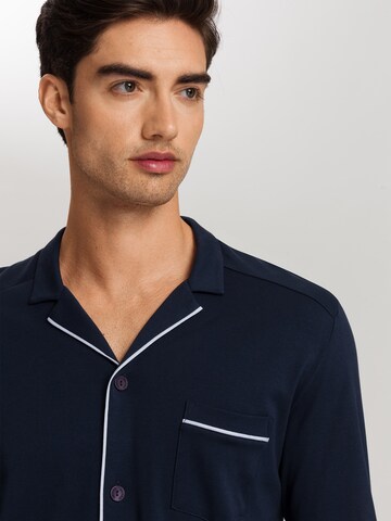 Hanro Pajamas long ' Day & Night ' in Blue