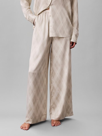 Pantalon de pyjama Calvin Klein en beige : devant