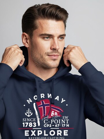 Neverless Sweatshirt 'Norway Explore' in Blue