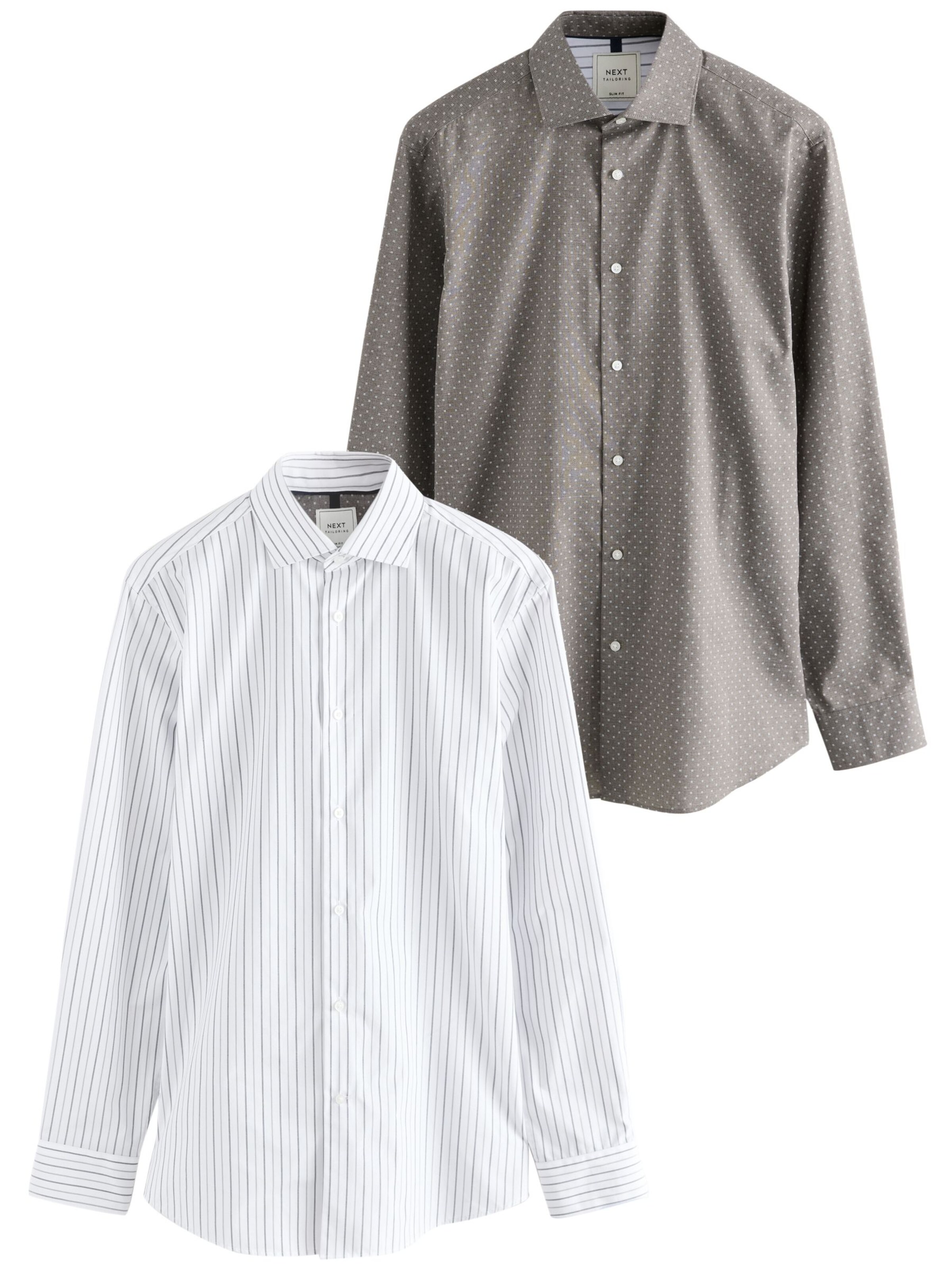 Next Классический крой Рубашка в Серый: спереди