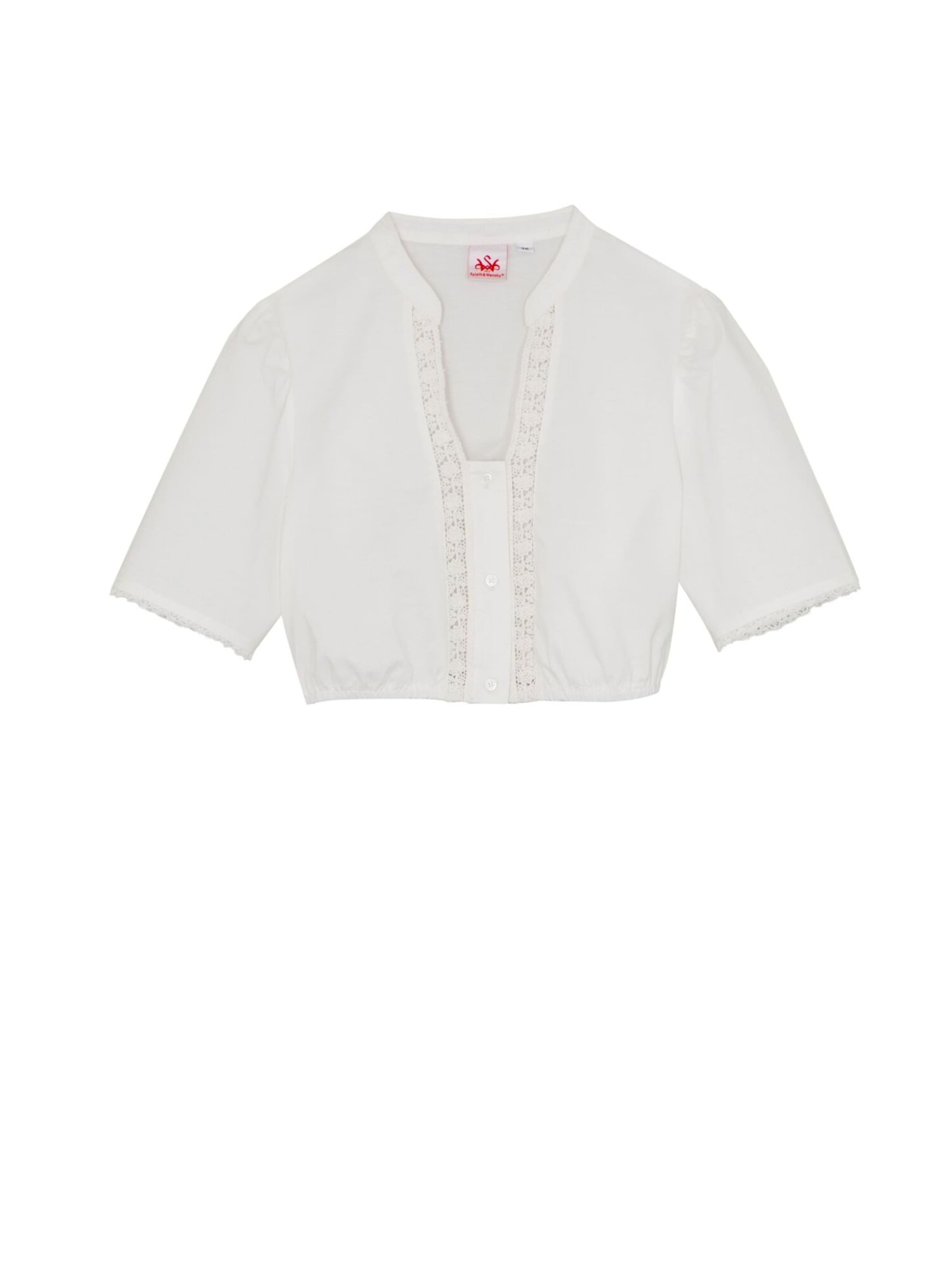 Blouse folklorique 'Brandis' SPIETH & WENSKY en blanc : devant