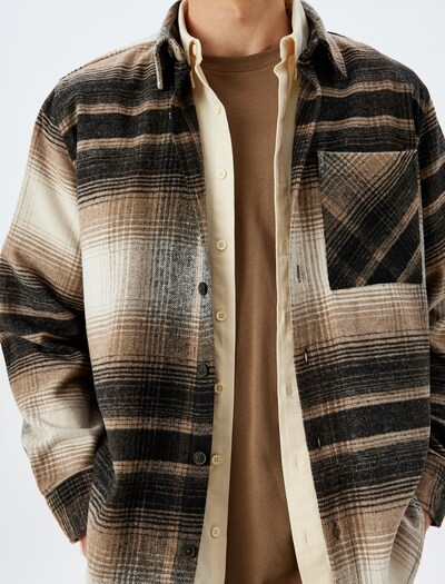 Koton Hemd in beige / hellbraun / dunkelbraun, Produktansicht
