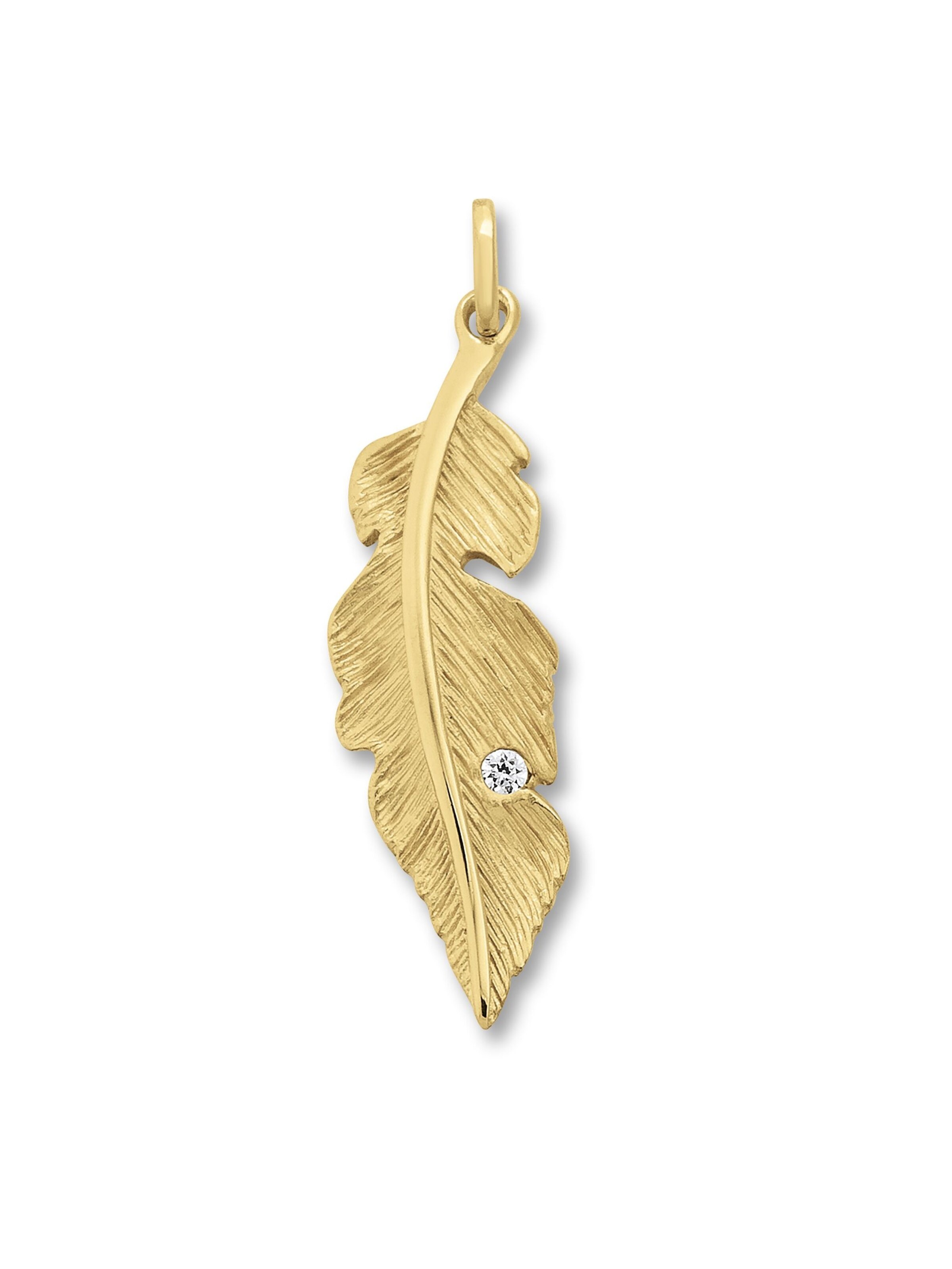 ONE ELEMENT Pendant 'Feder' in Gold: front