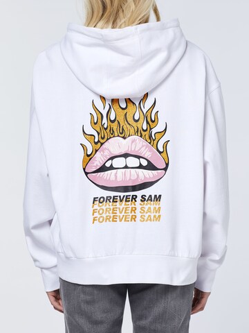 UNCLE SAM Zip-Up Hoodie in White