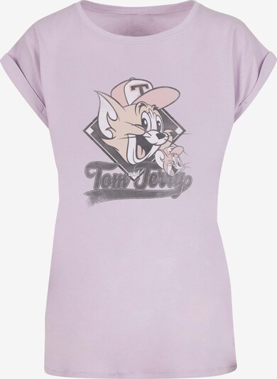ABSOLUTE CULT T-shirt 'Tom and Jerry - Baseball Caps' en gris foncé / lilas / poudre / blanc, Vue avec produit