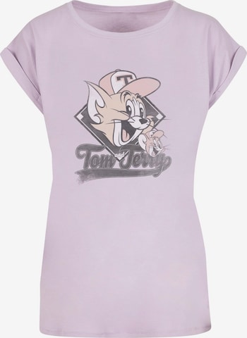 ABSOLUTE CULT Shirt 'Tom and Jerry - Baseball Caps' in Lila: voorkant