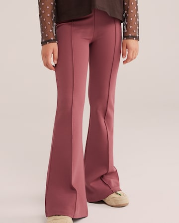 évasé Leggings WE Fashion en rose : devant