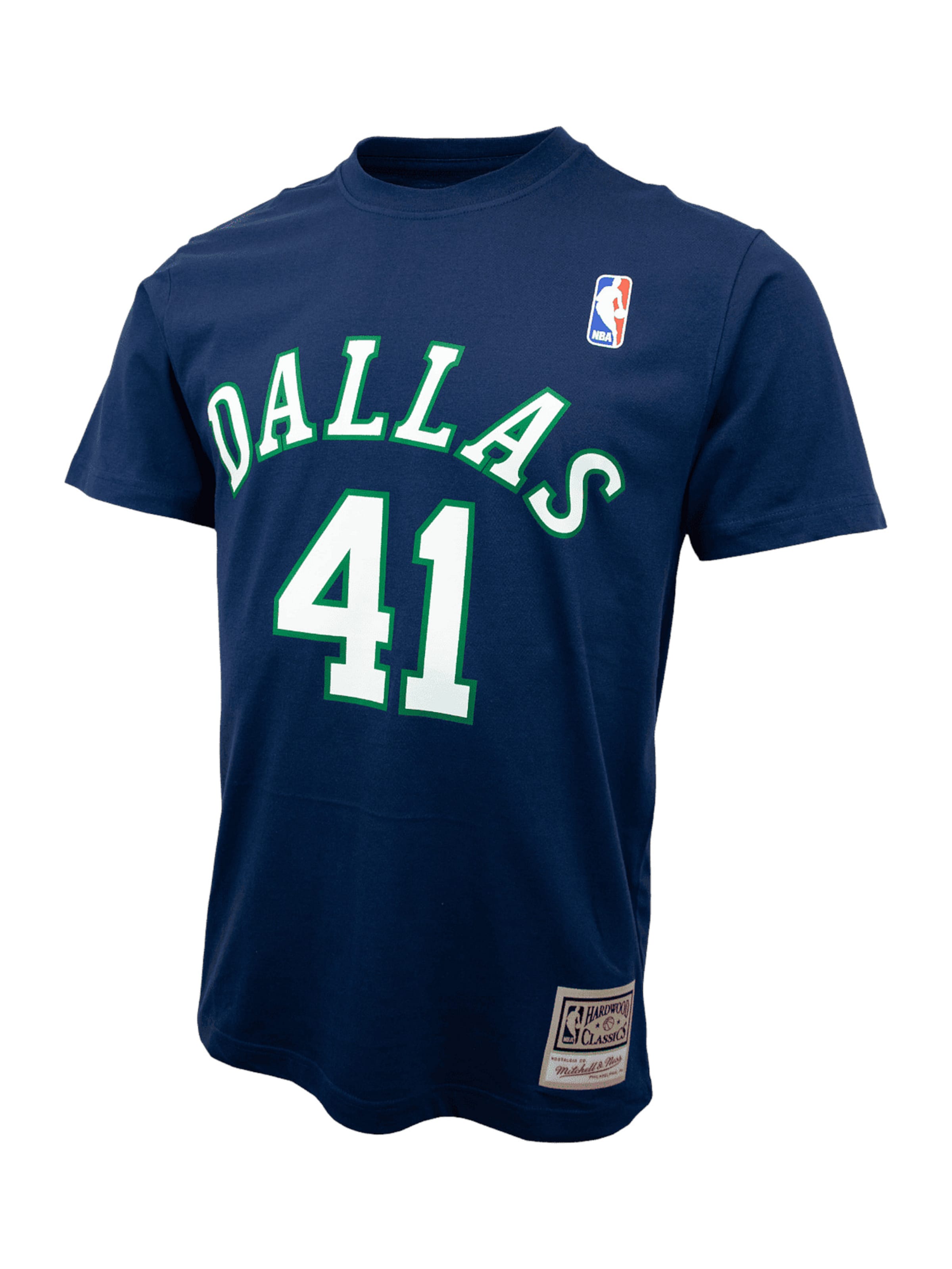Mitchell & Ness Funkcionalna majica 'NBA Dallas Mavericks Dirk Nowitzki' | modra barva: sprednja stran