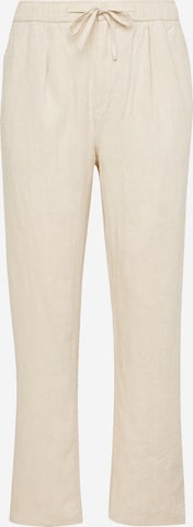 KnowledgeCotton Apparel Regular Bandplooibroek in Beige: voorkant