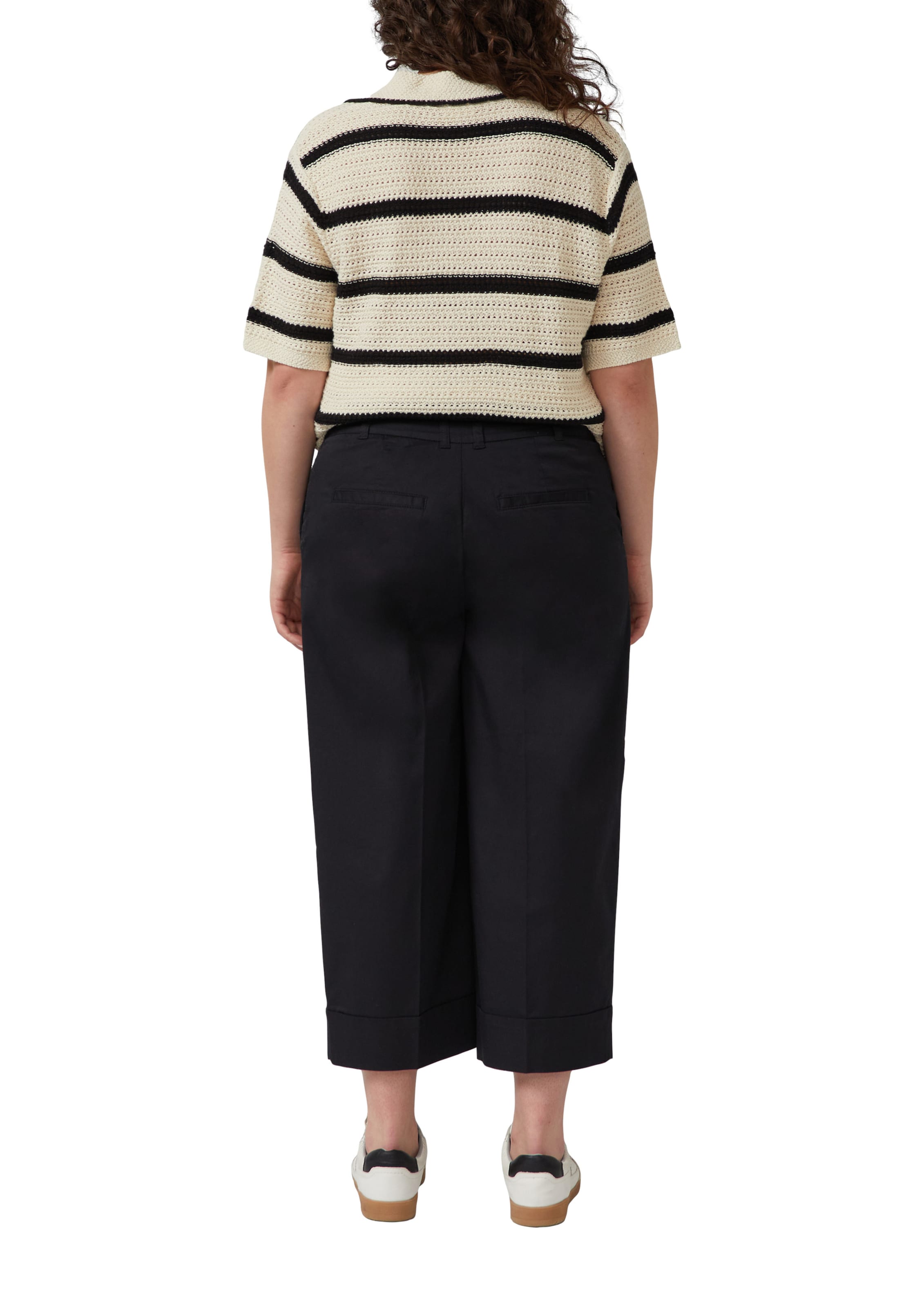 s.Oliver Wide Leg Hose in Schwarz