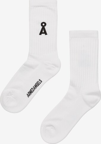 Chaussettes 'SAAMU' ARMEDANGELS en blanc : devant