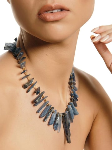 THE GEM STORIES JEWELRY Αλυσίδα 'Blue Jade Sticks Necklace' σε μπλε