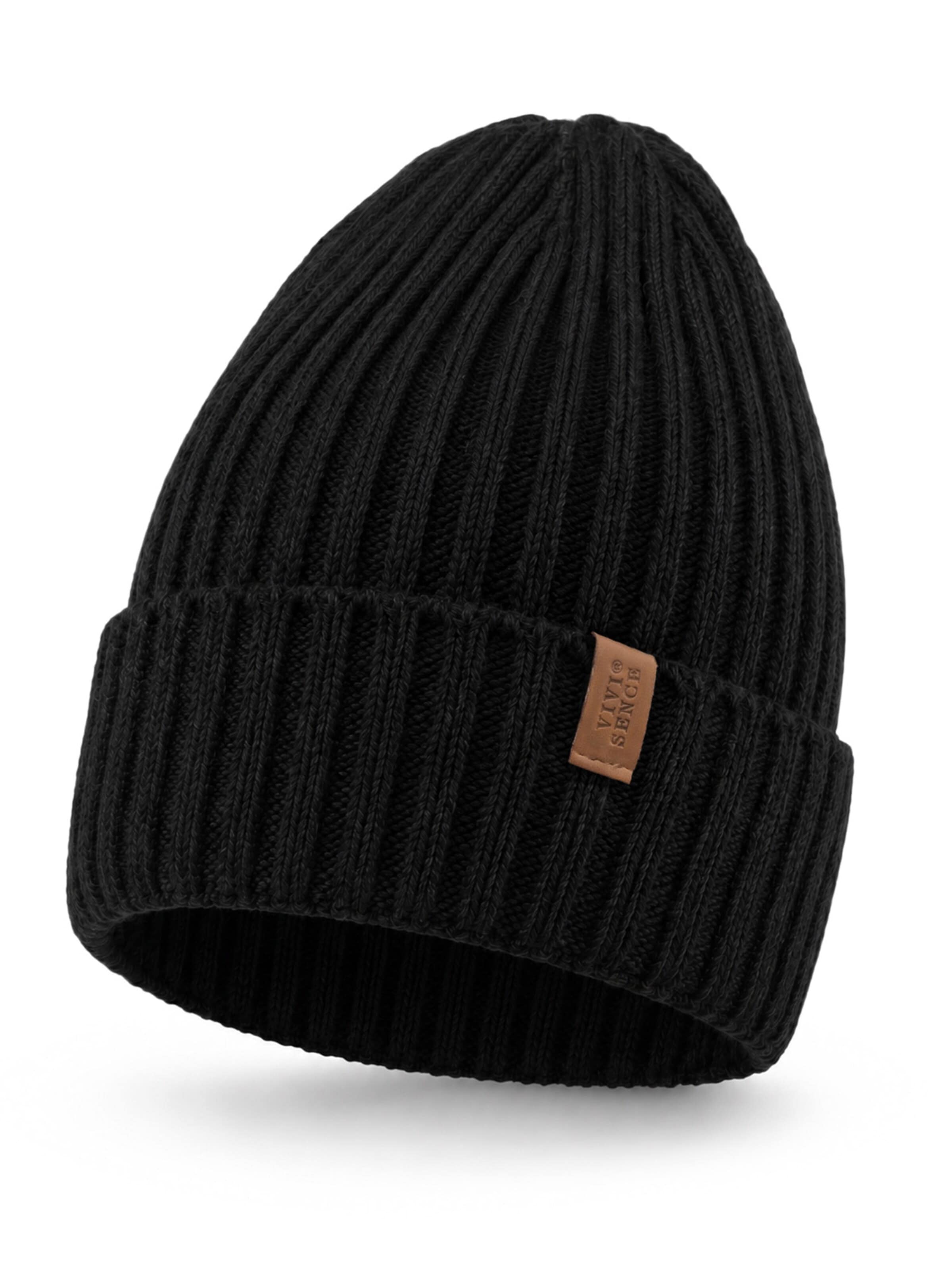 Vivisence Beanie 'M7009' in Black: front