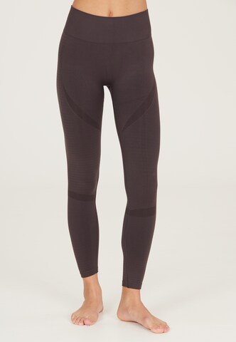 Athlecia Skinny Funktionstight 'NAGAR' in Braun