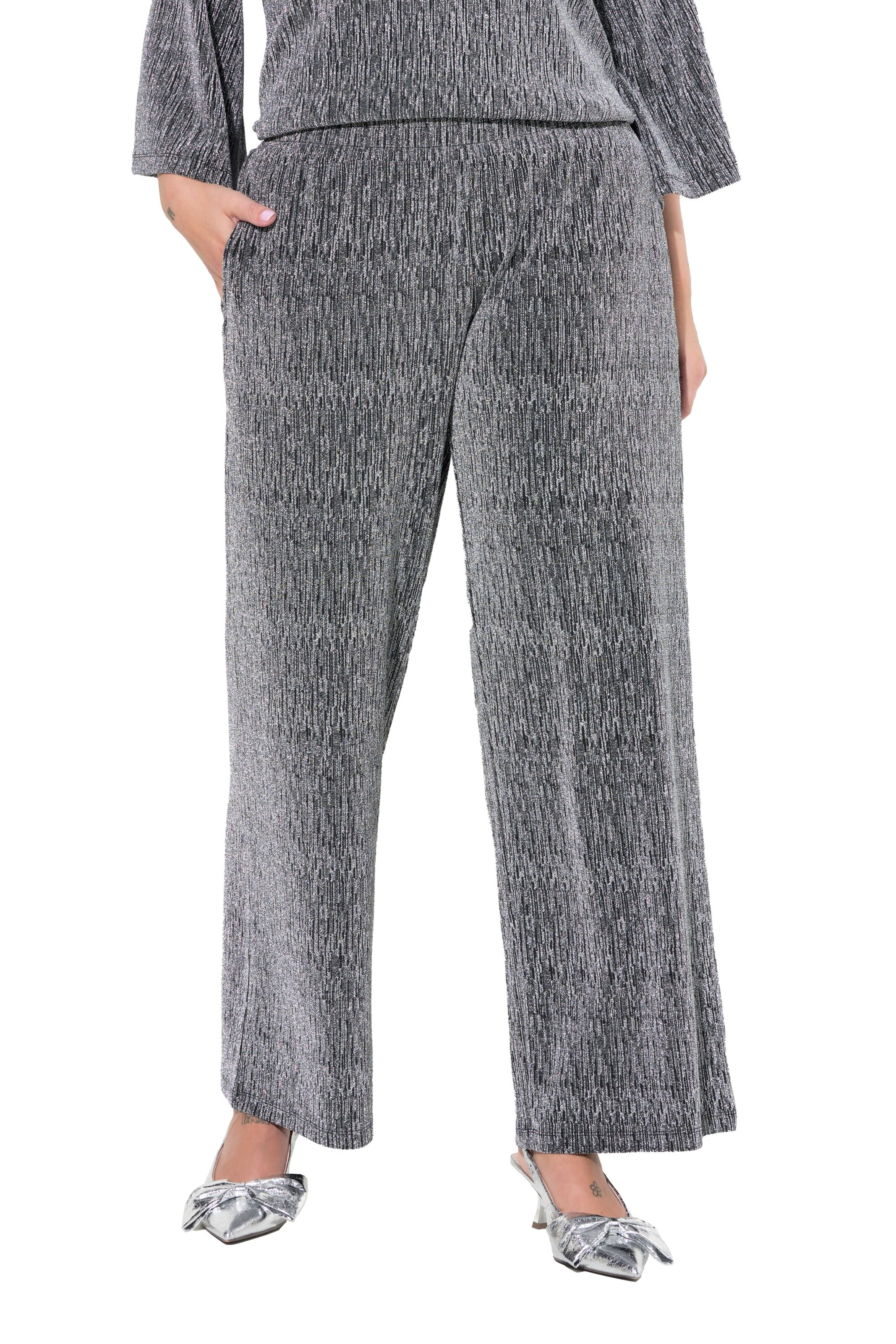 MIAMODA Wide leg Pants in Silver: front