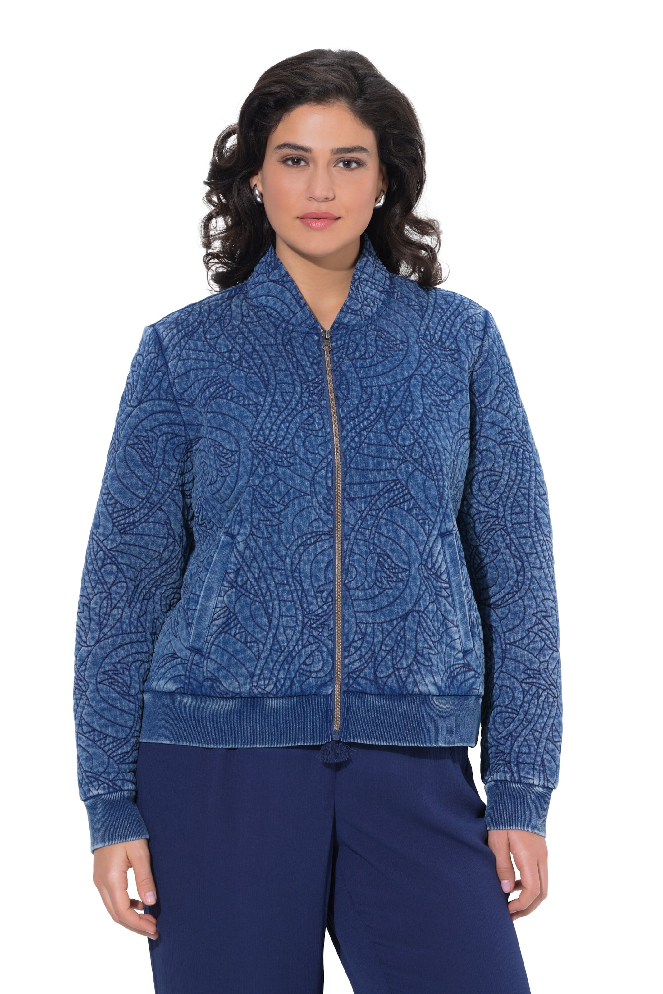 Ulla Popken Between-season jacket in Blue: front