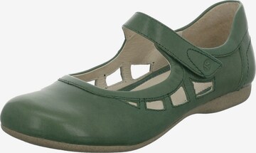 JOSEF SEIBEL Ballet Flats with Strap 'Fiona' in Green: front