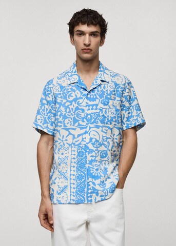 MANGO MAN Regular fit Button Up Shirt 'Altea' in Blue: front