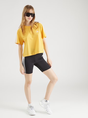 ADIDAS SPORTSWEAR Функционална тениска 'Essentials 3- Stripes' в жълто