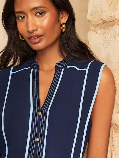 love & roses Bluse i XS i navy / himmelblå, Produktvisning