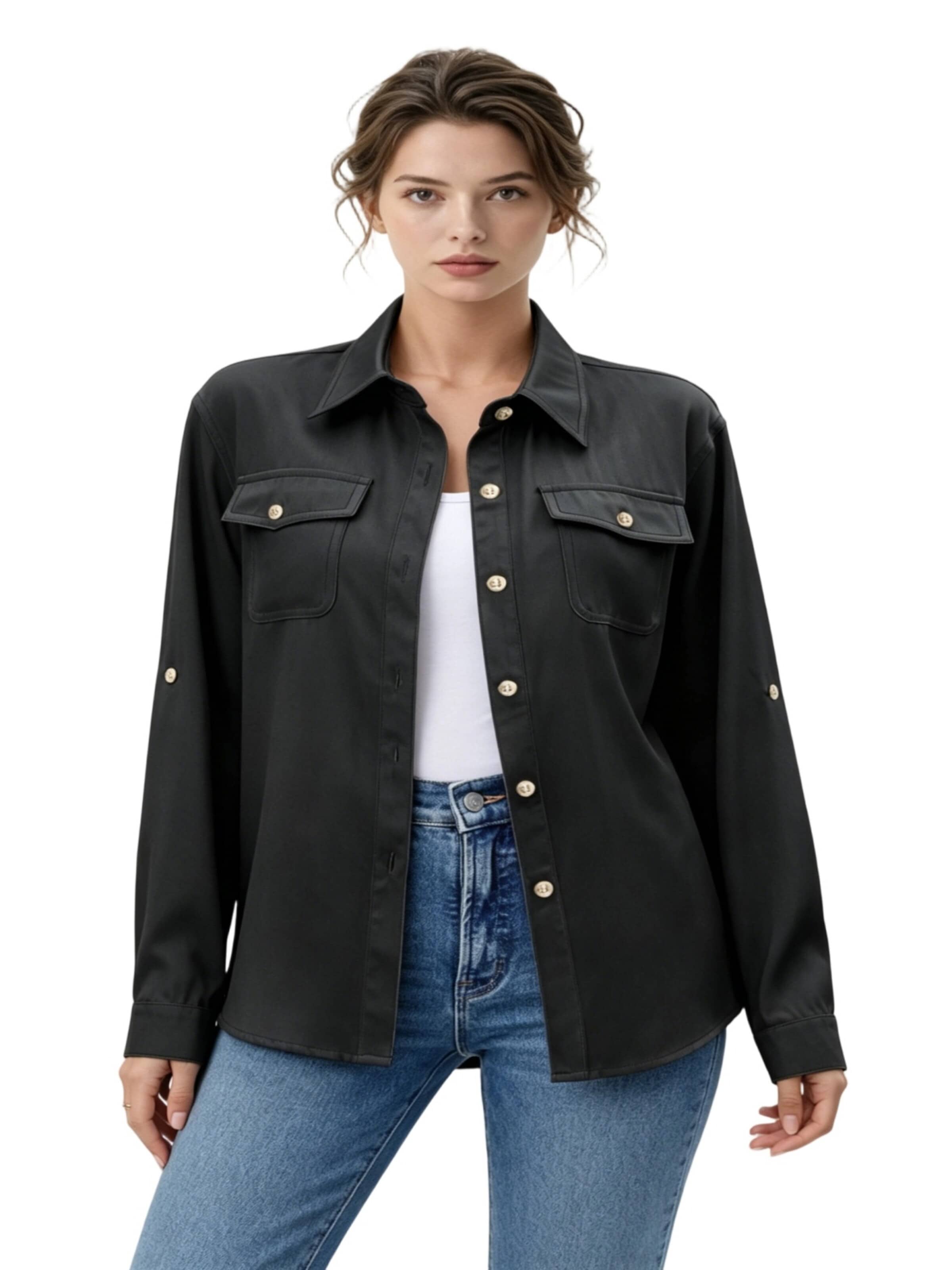 Yesfashion Übergangsjacke‌‌‌ in Schwarz: Vorderseite