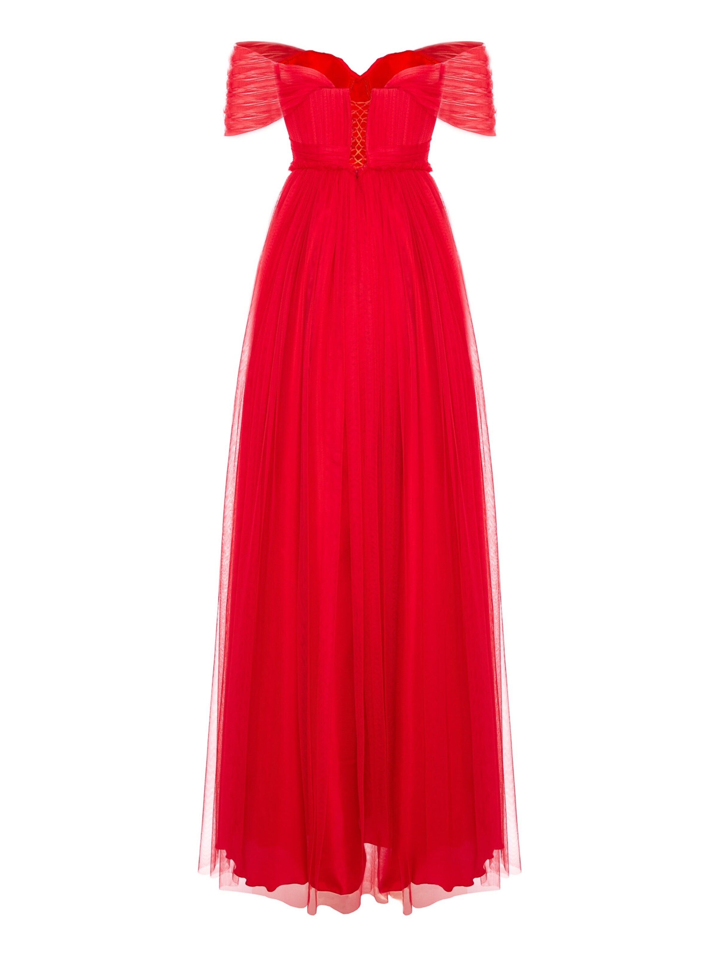 acob a porter - Vestido de festa em vermelho: frente