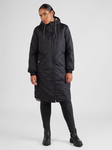 ONLY Carmakoma Between-seasons coat 'New Sandy' in Black: front