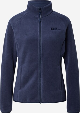 JACK WOLFSKIN Athletic Fleece Jacket 'Moonrise' in Blue: front