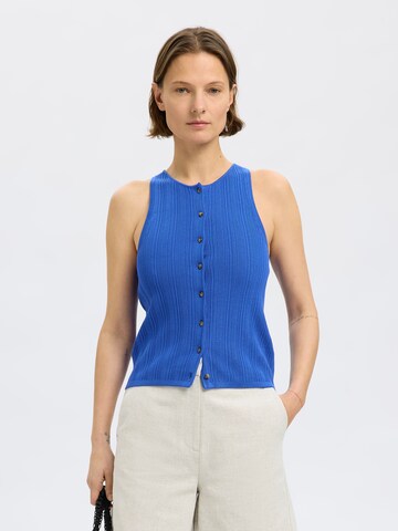 SELECTED FEMME Stricktop 'SLFTRIXIE' in Blau: Vorderseite