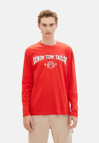 T-Shirt TOM TAILOR DENIM en rouge : devant