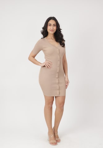 Abito in maglia di Elara in grigio: frontale