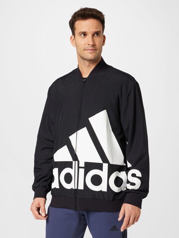 Geacă sport 'Aeroready Essentials Giant Logo ' de la ADIDAS SPORTSWEAR pe negru: față