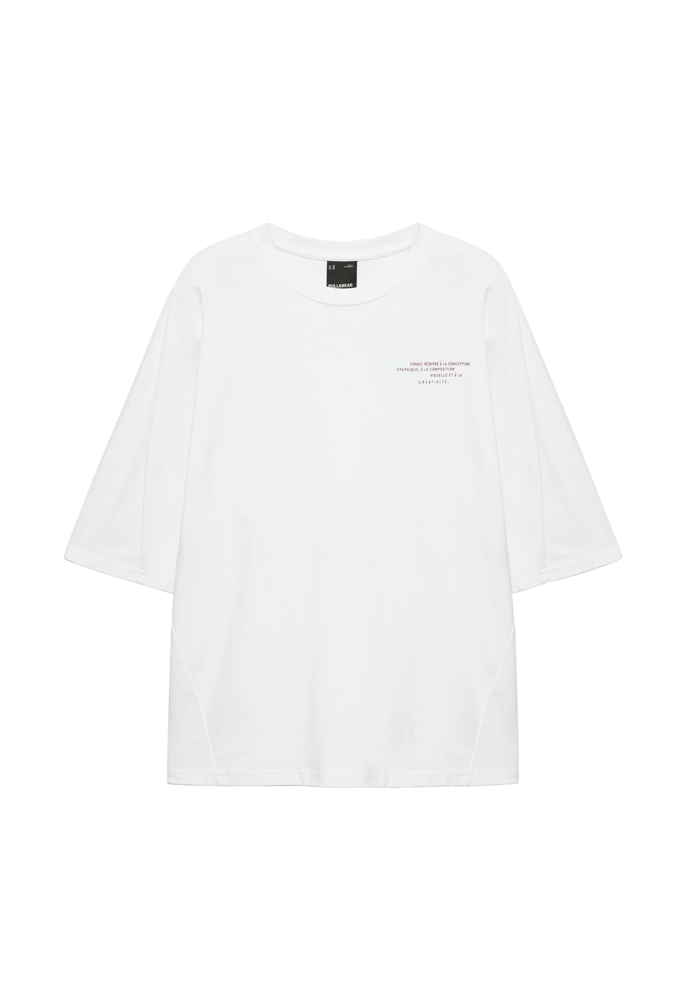 Pull&Bear T-Shirt in Weiß: Vorderseite