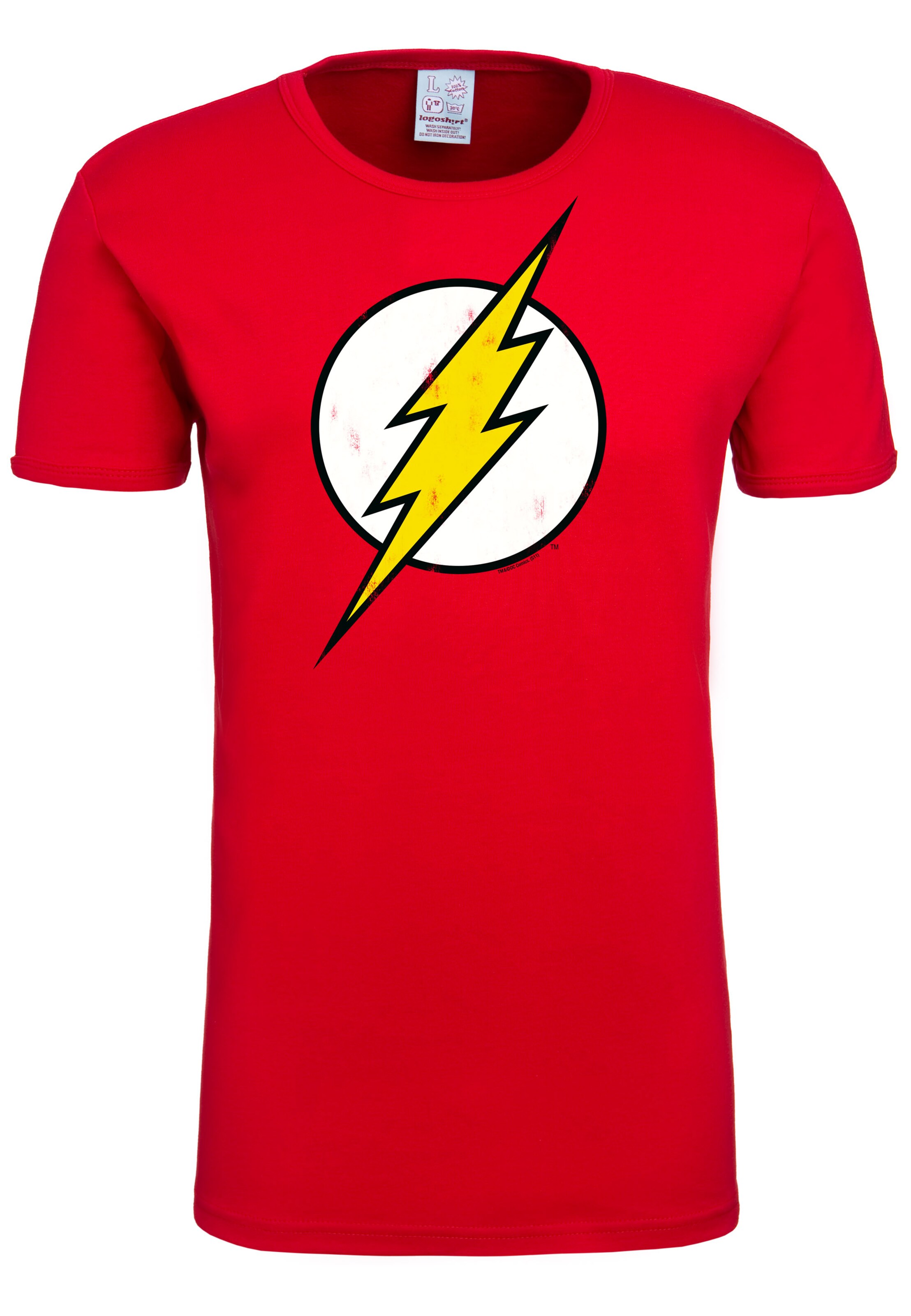 LOGOSHIRT T-Shirt mit coolem 'Flash'-Print in Rot: Vorderseite