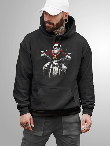 Neverless Pullover 'Santa Biker'‌‌‌ in Schwarz: Vorderseite