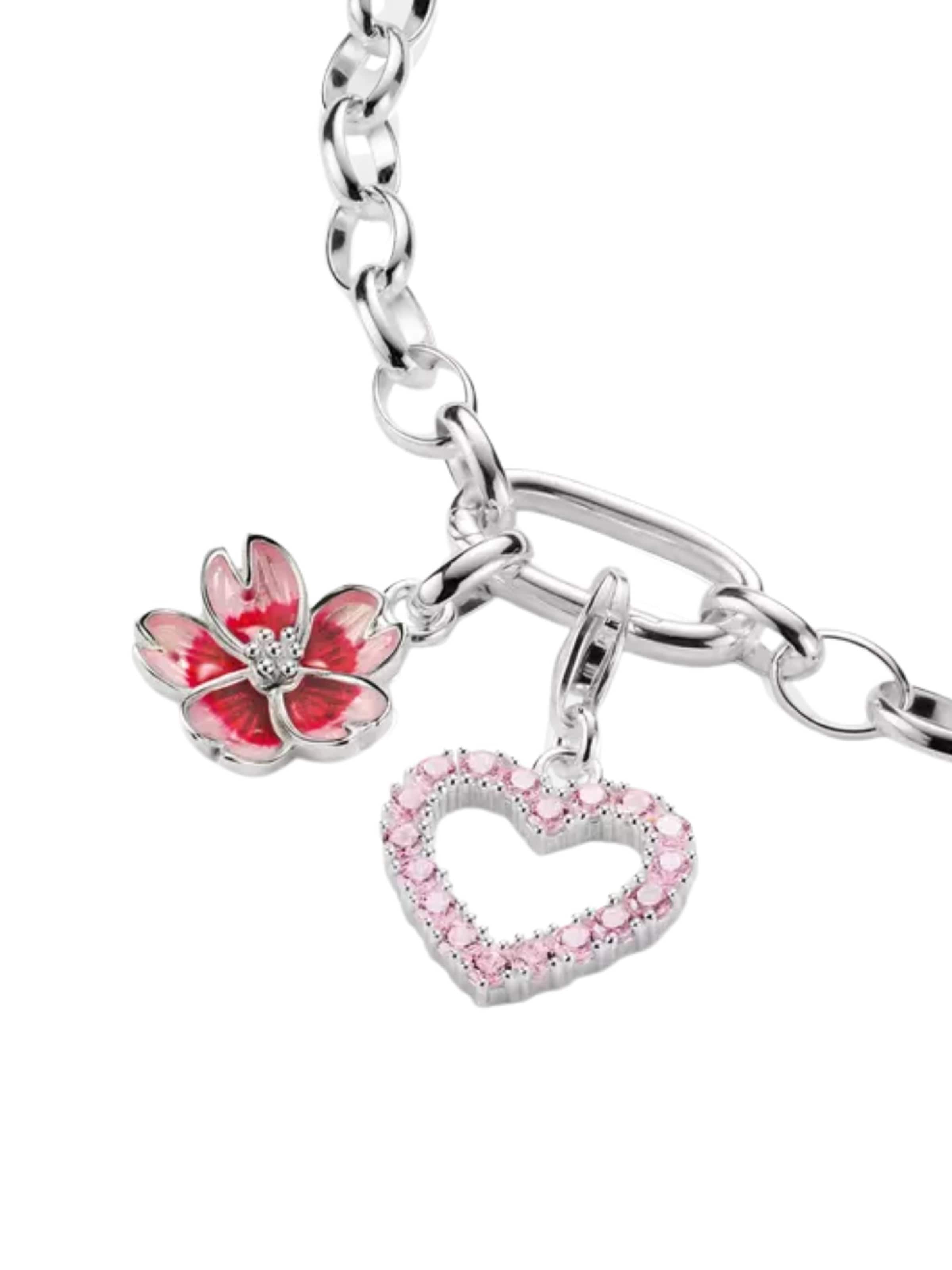 Pendentif 'Silver Charm Pendant Pink Heart' Thomas Sabo en rose