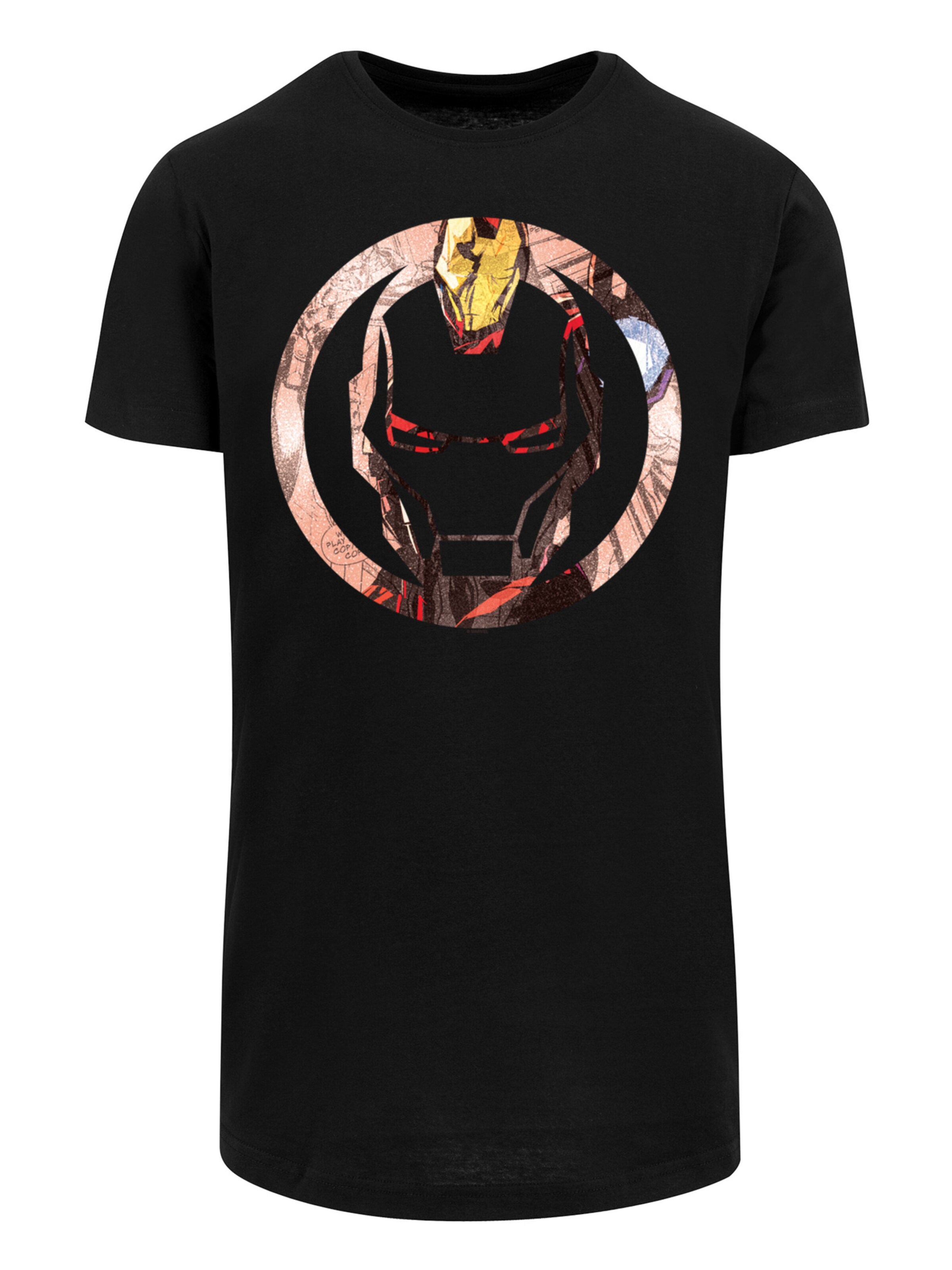F4NT4STIC Shirt 'Marvel Superhelden Iron Man Montage Symbol' in Black: front