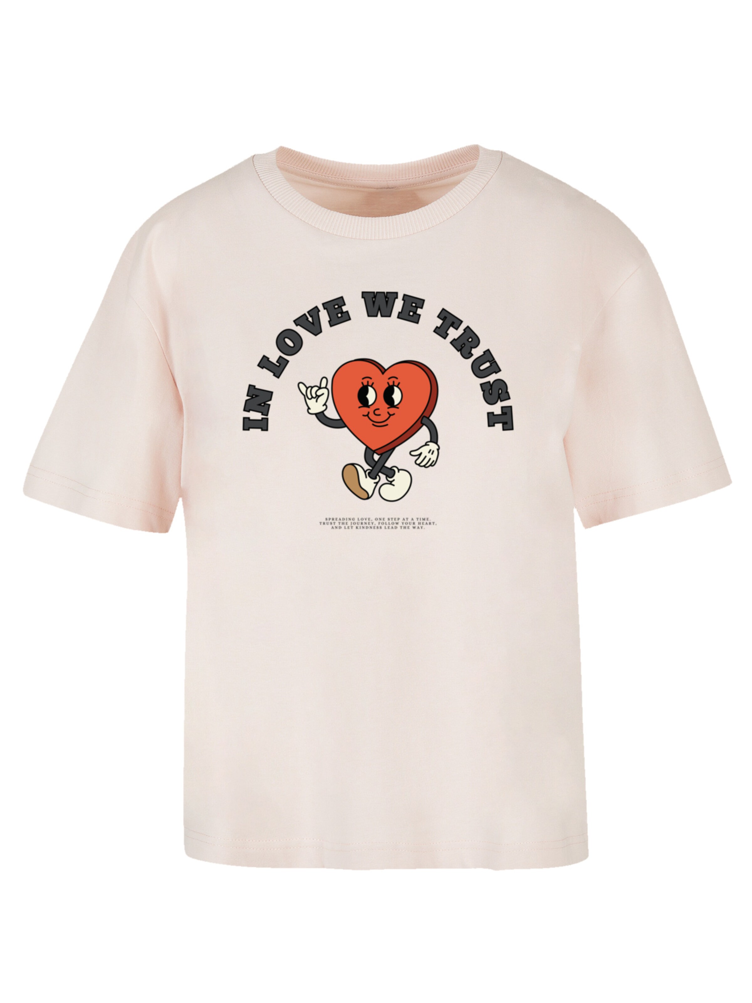 F4NT4STIC T-Shirt 'In Love We Trust Valentinstag' in Pink: Vorderseite