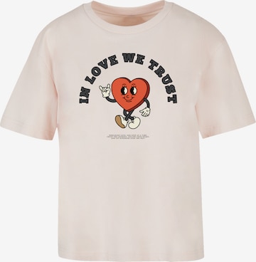 F4NT4STIC T-Shirt 'In Love We Trust Valentinstag' in Pink: Vorderseite
