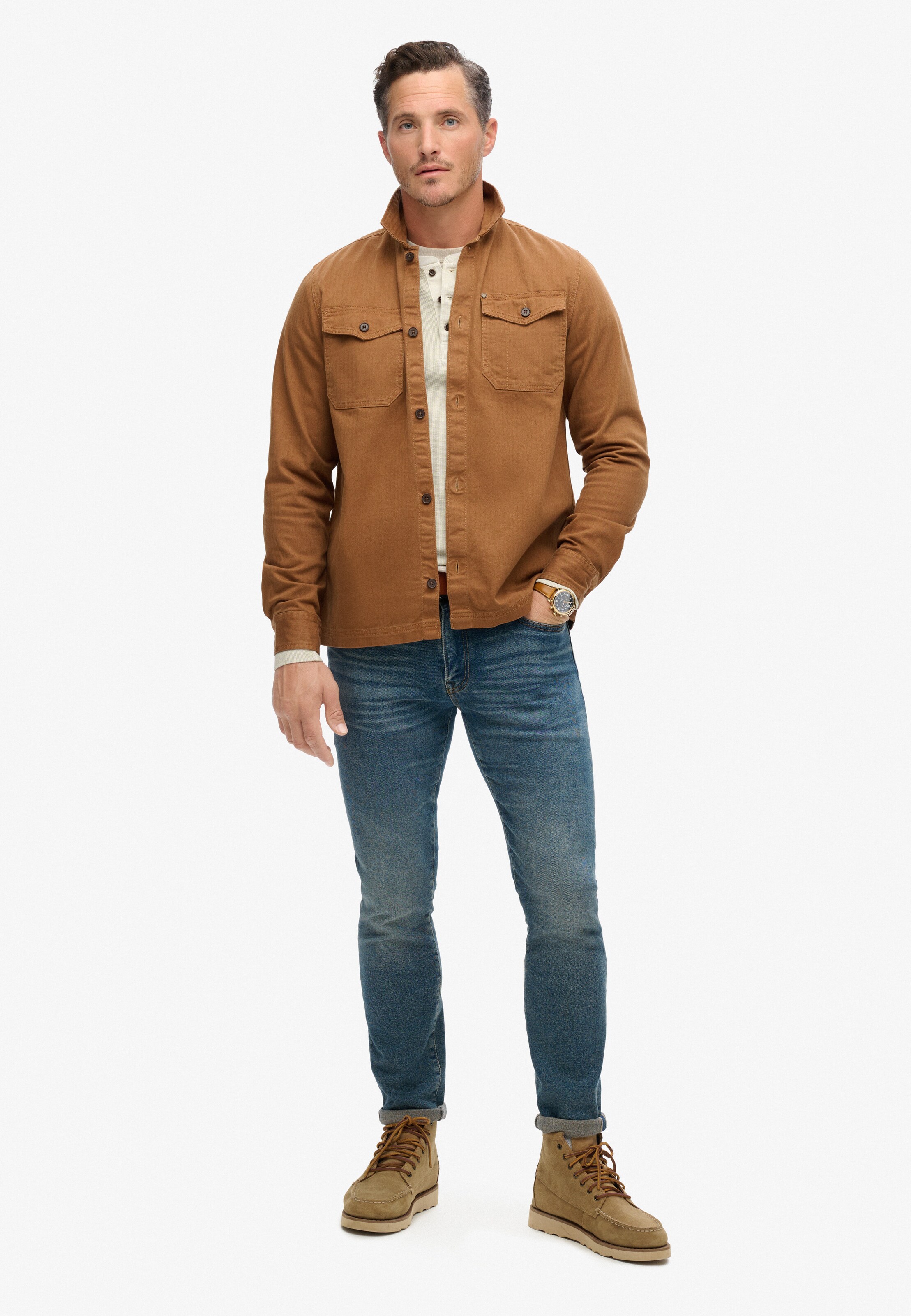 Veste mi-saison Superdry en marron