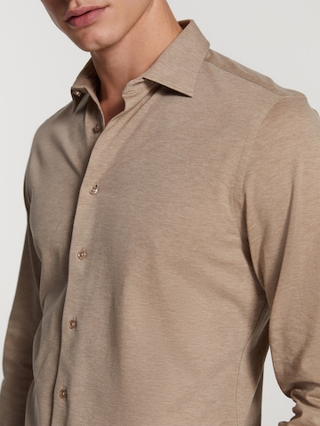 Slim fit Camicia 'Pablo' di Shiwi in beige