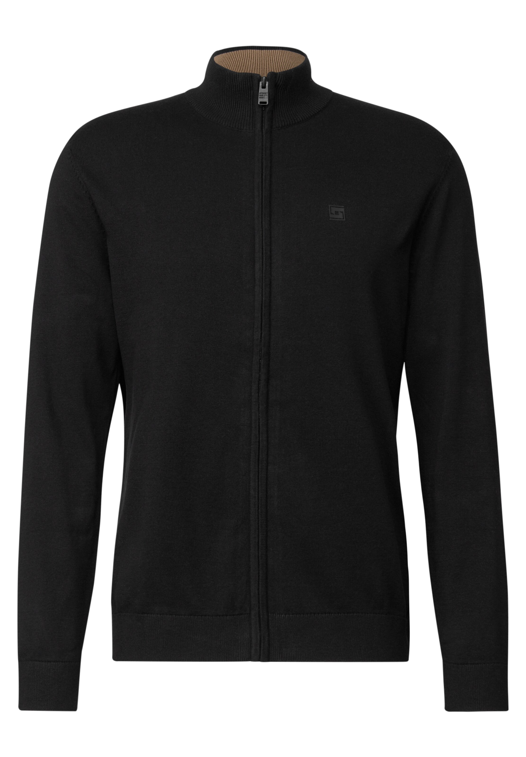 Street One MEN Strickjacke in Schwarz: Vorderseite