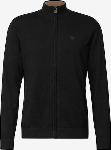 Street One MEN Knit Cardigan in Black: front