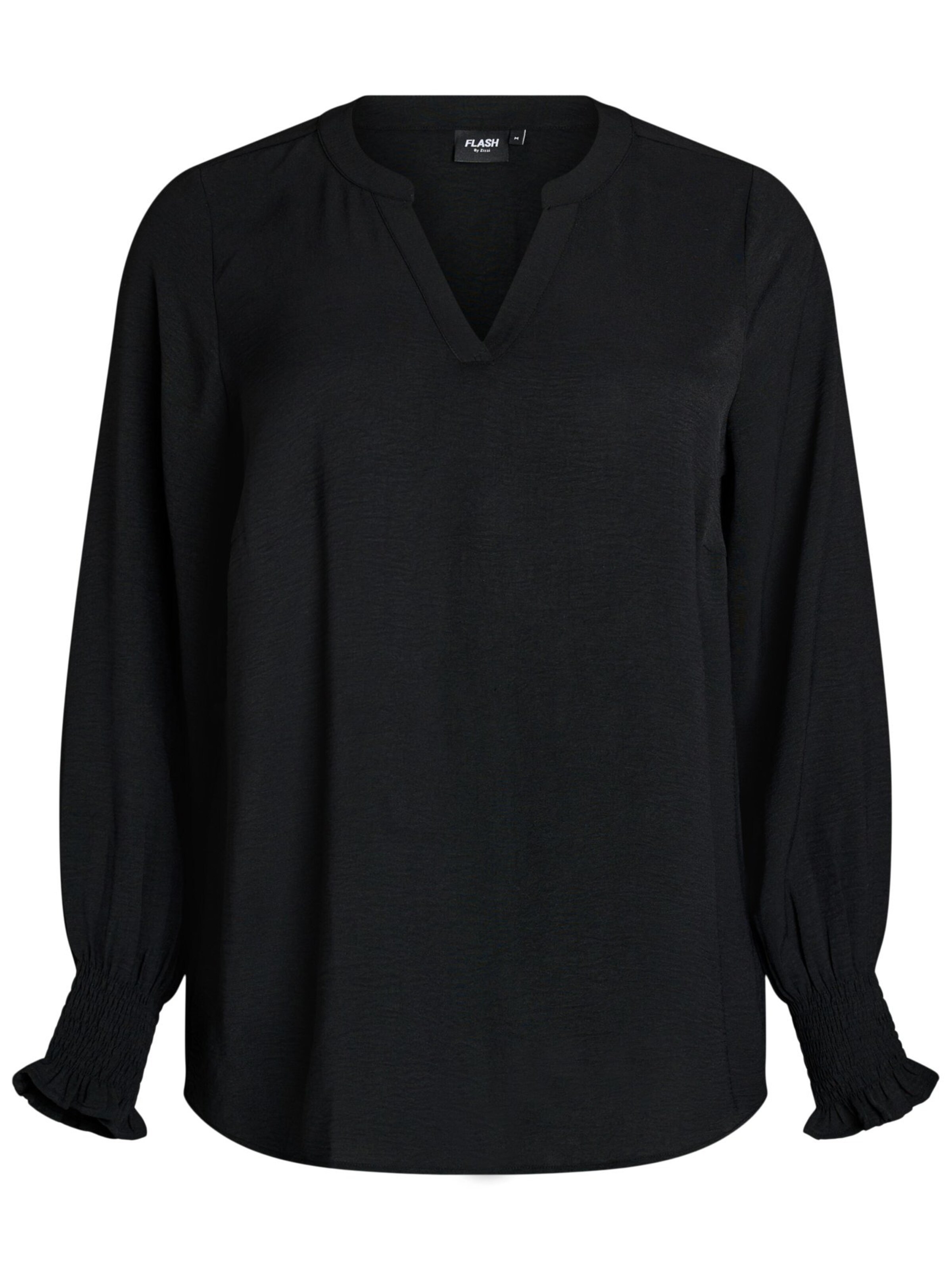 Zizzi Μπλούζα 'Kikka' σε μαύρο: μπροστά