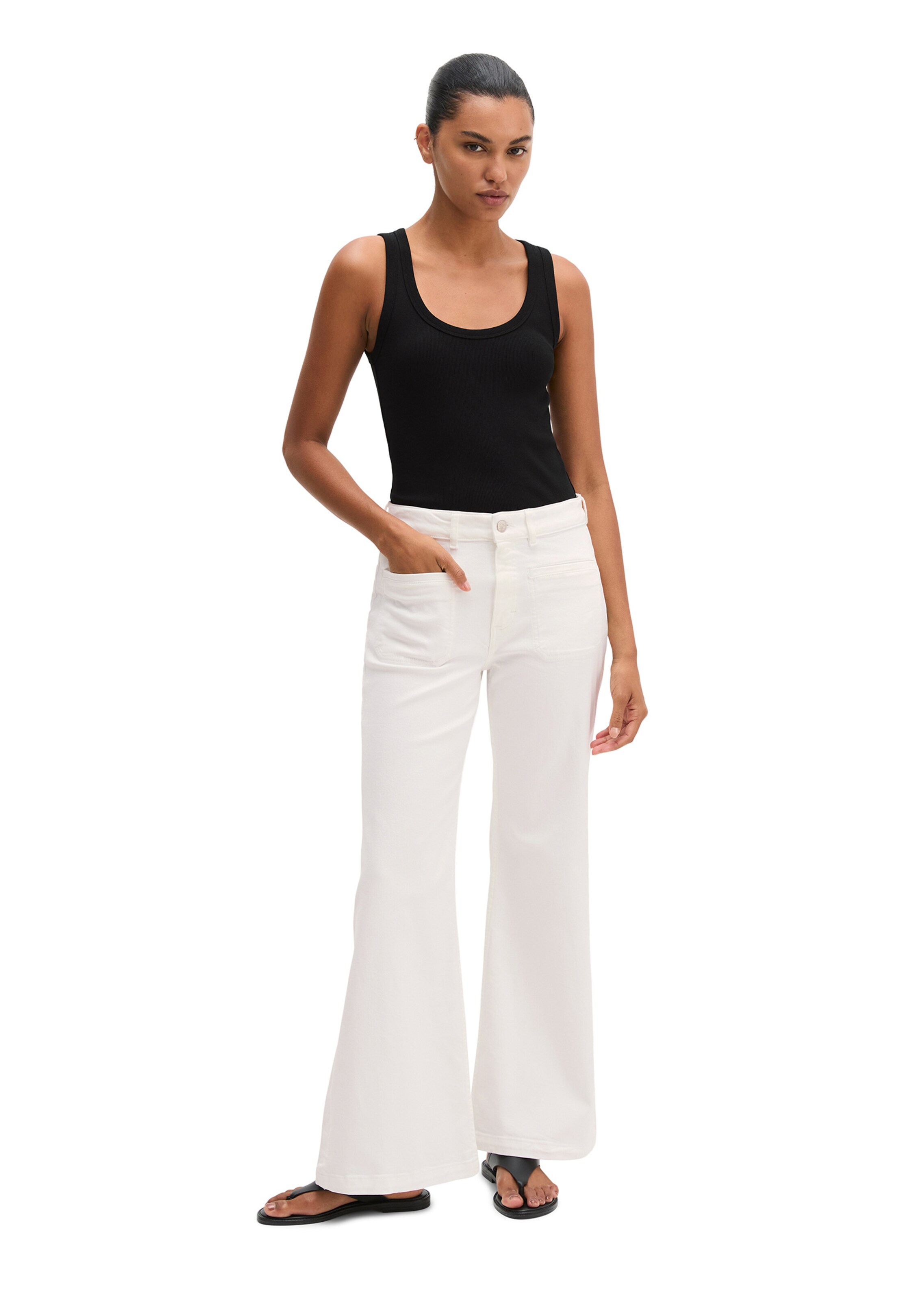 Marc O'Polo Flared Jeans in Weiß: Vorderseite